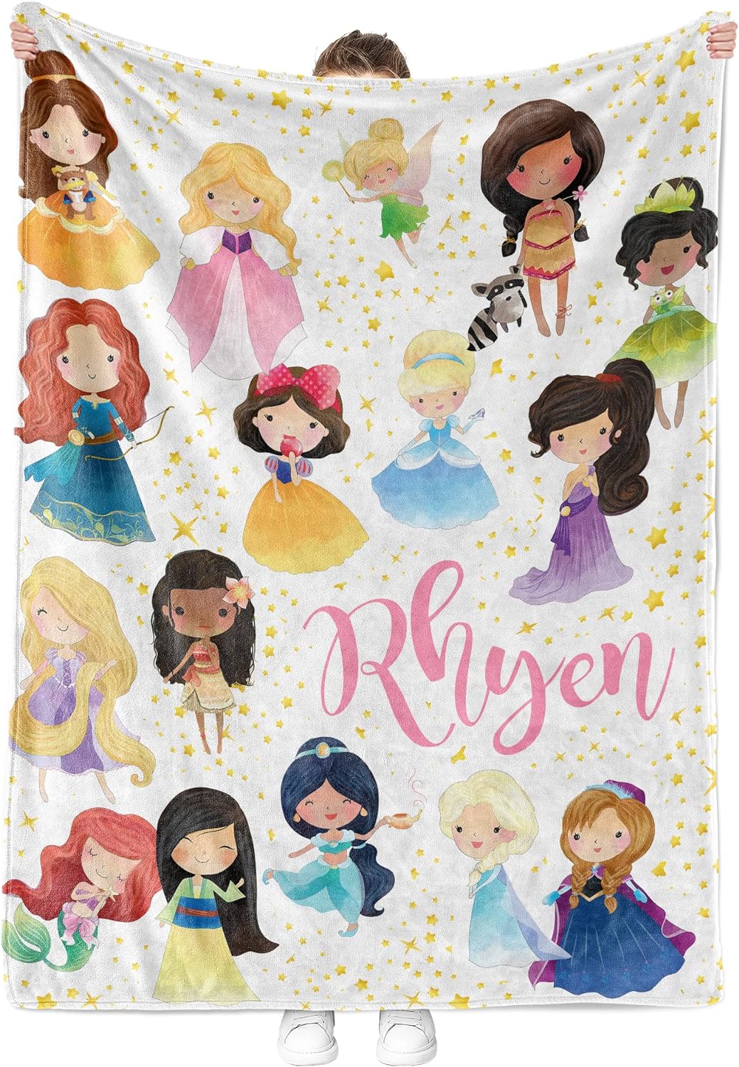 Personalized Disney Princess Blanket Custom Name Baby Blanket Disney
